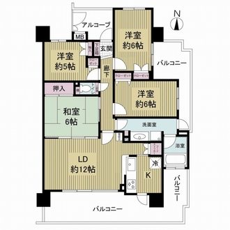 ファミリアーレ上小田井の間取図