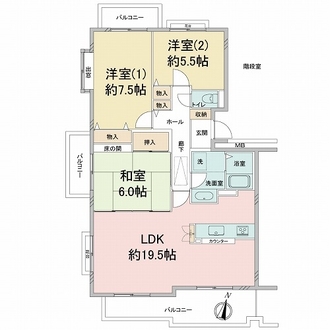 ノース・アベニュー箕面おのはら壱号棟の間取図