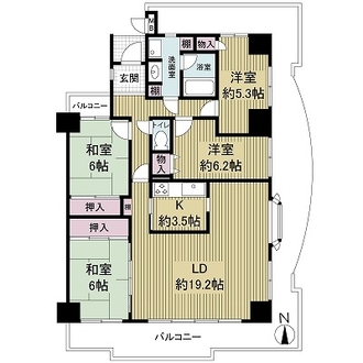 ライオンズマンション高槻南の間取図