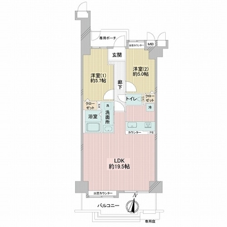 マイシテイ伊丹弐番館の間取図