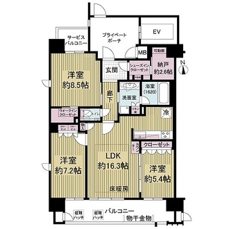 ブランシエラ天王寺真田山の間取図
