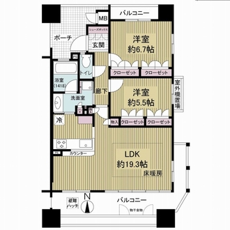 セレフ寝屋川の間取図