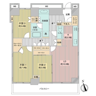 Ｗ　Ｃｏｍｆｏｒｔ　Ｔｏｗｅｒｓ　ＥＡＳＴの間取図