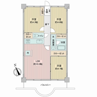 ソルシェ武蔵浦和の間取図