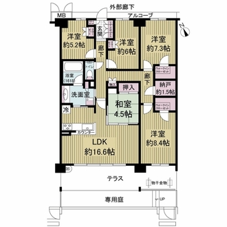ファインシティ甲子園ノースレジデンスの間取図