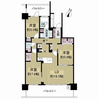 ジオ千里桃山台５番館の間取図