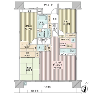 キララガーデンフロントコートの間取図
