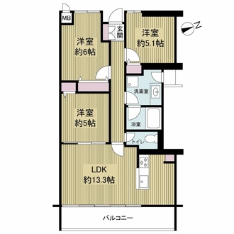 新甲子園マンションの間取図