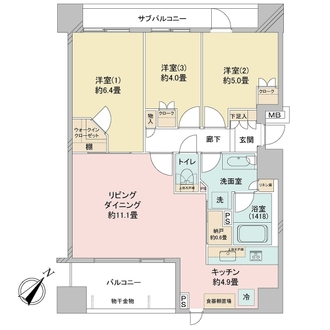 パークホームズ巣鴨セントラルアヴェニューの間取図