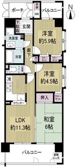 リブコート住吉川の間取図