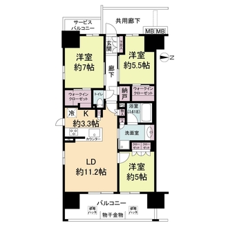 レーベン名古屋松重町グランドオーブの間取図
