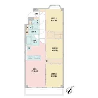 ダイアパレス上大岡第６Ｂ棟の間取図