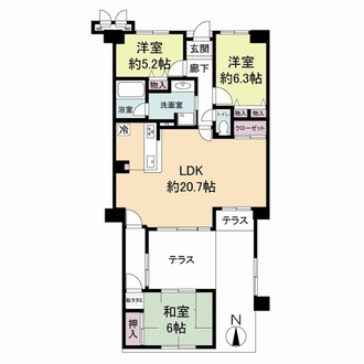 ルネ墨染２番館の間取図