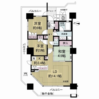 福島ガーデンズタワーの間取図