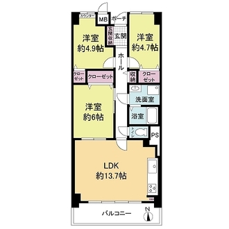鶴見緑地第二コーポの間取図