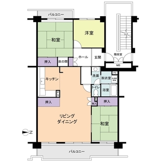 清新北ハイツ６号棟の間取図