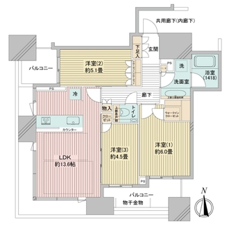 シティタワー大阪本町の間取図