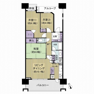 ライオンズマンション西船橋シティの間取図