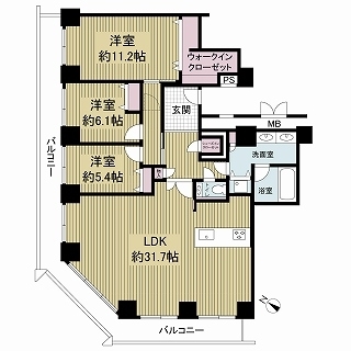 オークプリオタワーの間取図