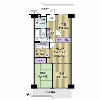 日商岩井亀戸マンションの間取図