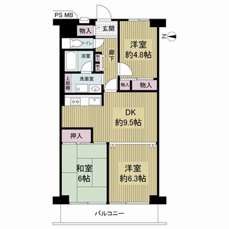 守口スカイハイツの間取図