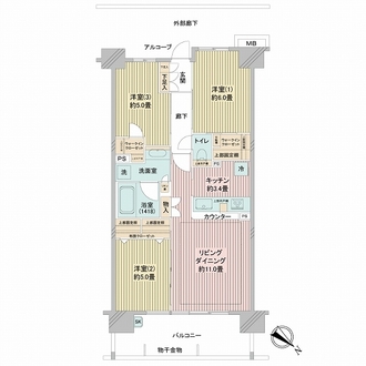 オークプレイス豊洲の間取図