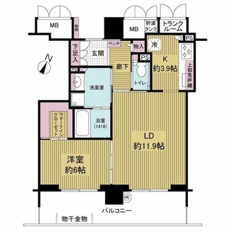 エルグレース神戸三宮タワーステージの間取図