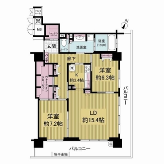 エルグレース神戸三宮タワーステージの間取図