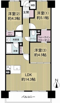 ファミール関目・高殿の間取図