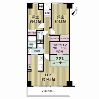 グランドシティーダイアパレス吹田パークコート五番館の間取図
