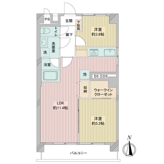 日商岩井方南町マンションの間取図