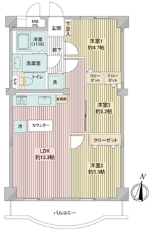 大森ハイツの間取図