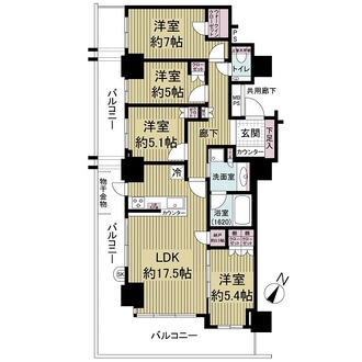 住吉川リバーサイドフォーラムザ・レジデンスの間取図