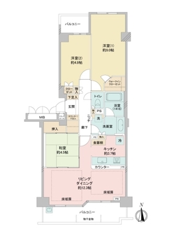ルネブラン・クール北千里古江台の間取図