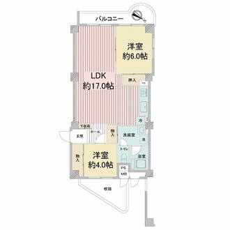 桜台ハイツ弐号棟の間取図