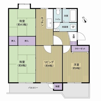 東向地団地５号棟の間取図