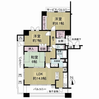 上町台アーバンライフの間取図