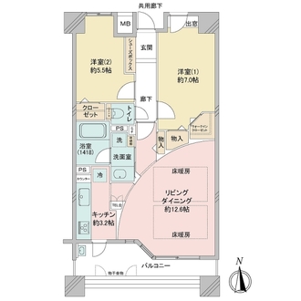 セレッソコート与力町公園アーバンズの間取図