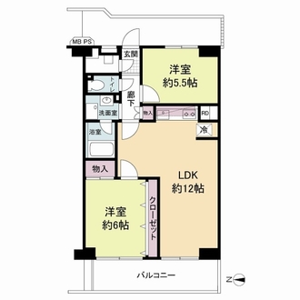 日商岩井中津マンションの間取図