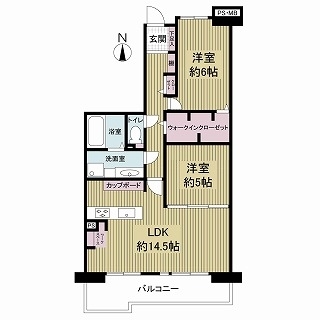 プロムナーデ関目２２号棟の間取図