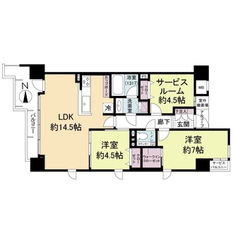 ベルヴィ高瀬川の間取図