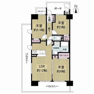 グリーンコーポ緑橋の間取図