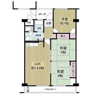 大和サニーハイツ高槻二棟の間取図