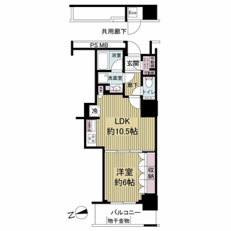 阿波座ライズタワーズ　フラッグ４６の間取図