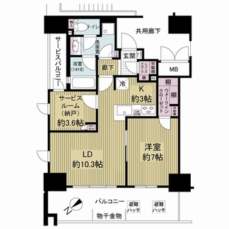 ユニハイム中之島堂島川タワーレジデンスの間取図