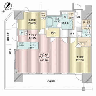 バンベールルフォン辰巳の間取図