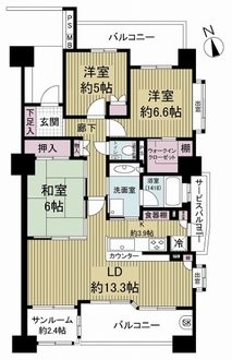 八事アインスの間取図