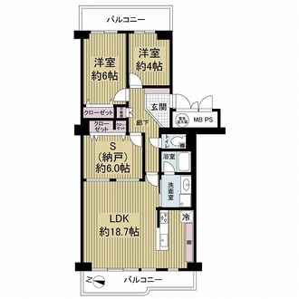 千里台スカイハイツC棟の間取図
