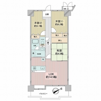 マイシティ伊丹参番館の間取図