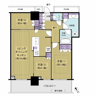 ザ・タワー十条の間取図